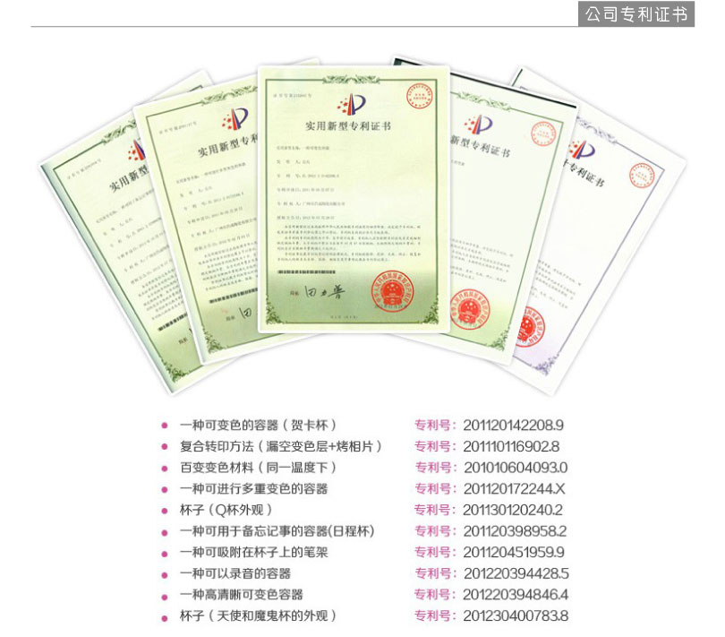 昌成公司专利证书